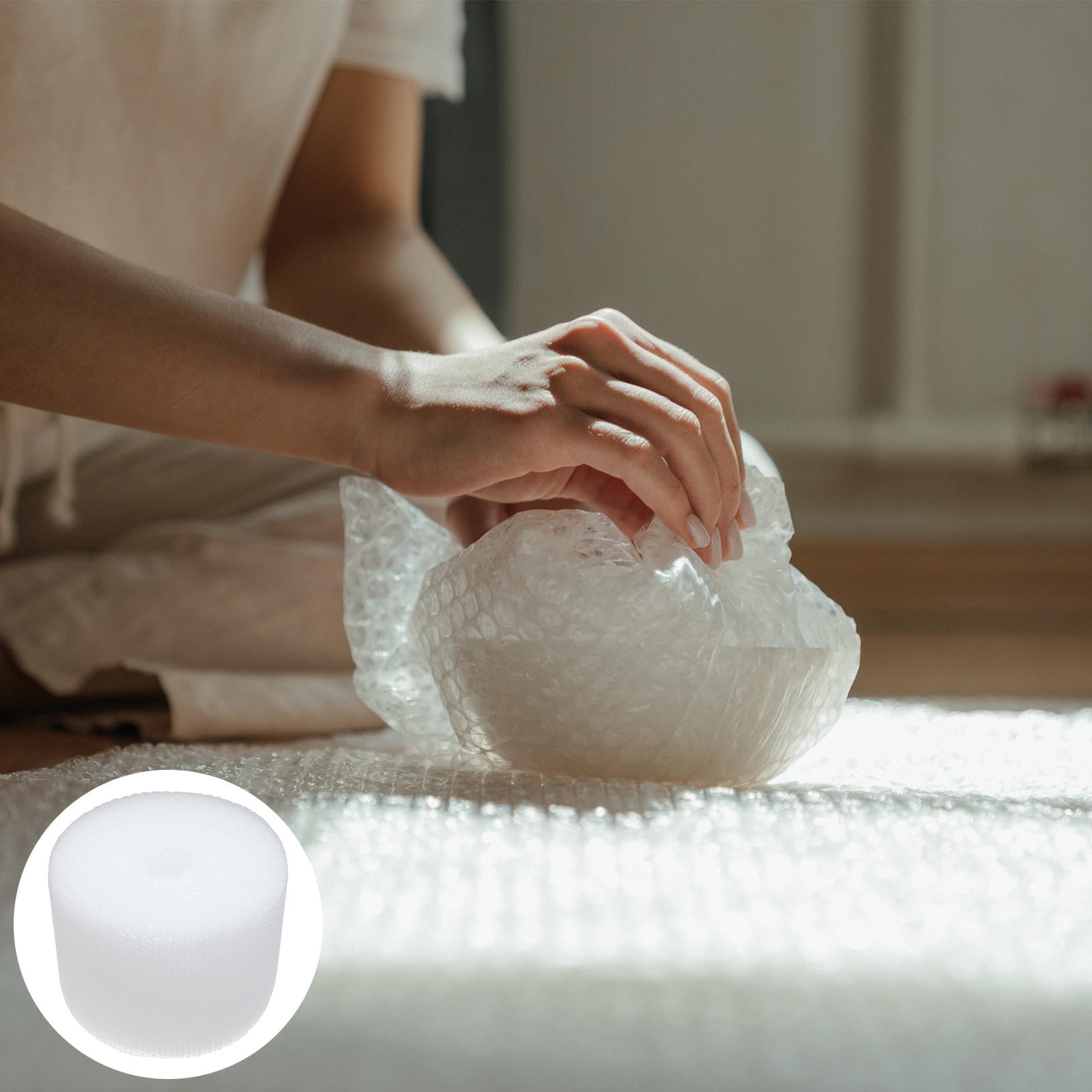 IBASETOY 1Pcs Protective Bubble Roll Wrap for Packing White PE Simple Design