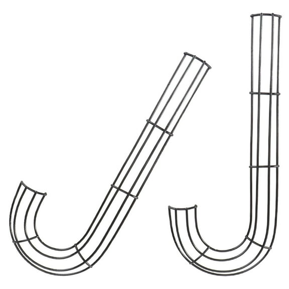 IBASETOY 2Pcs Metal Wire Candy Cane Wreath Frame Sturdy Iron DIY Craft Supply for Christmas