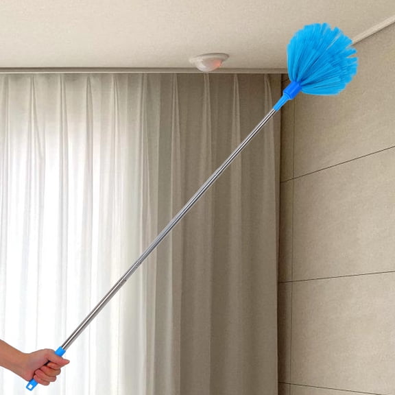 IBASETOY Washable Sky Blue Duster with Long Handle for High Ceilings and Cobweb Removal