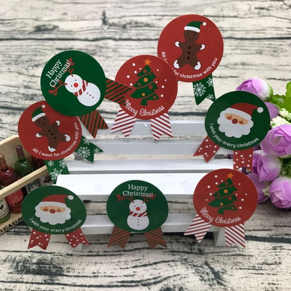 IBASETOY 320Pcs Assorted Color Christmas Sealing Stickers Strong Adhesive for Packaging and Decor