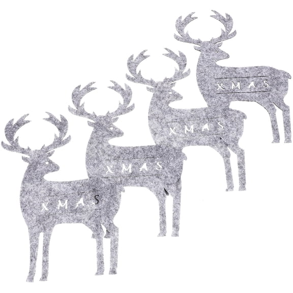 IBASETOY Christmas Elk Cutlery Bag Felt Fork and Knife Covers Elk Design Utensil Holder for Dining