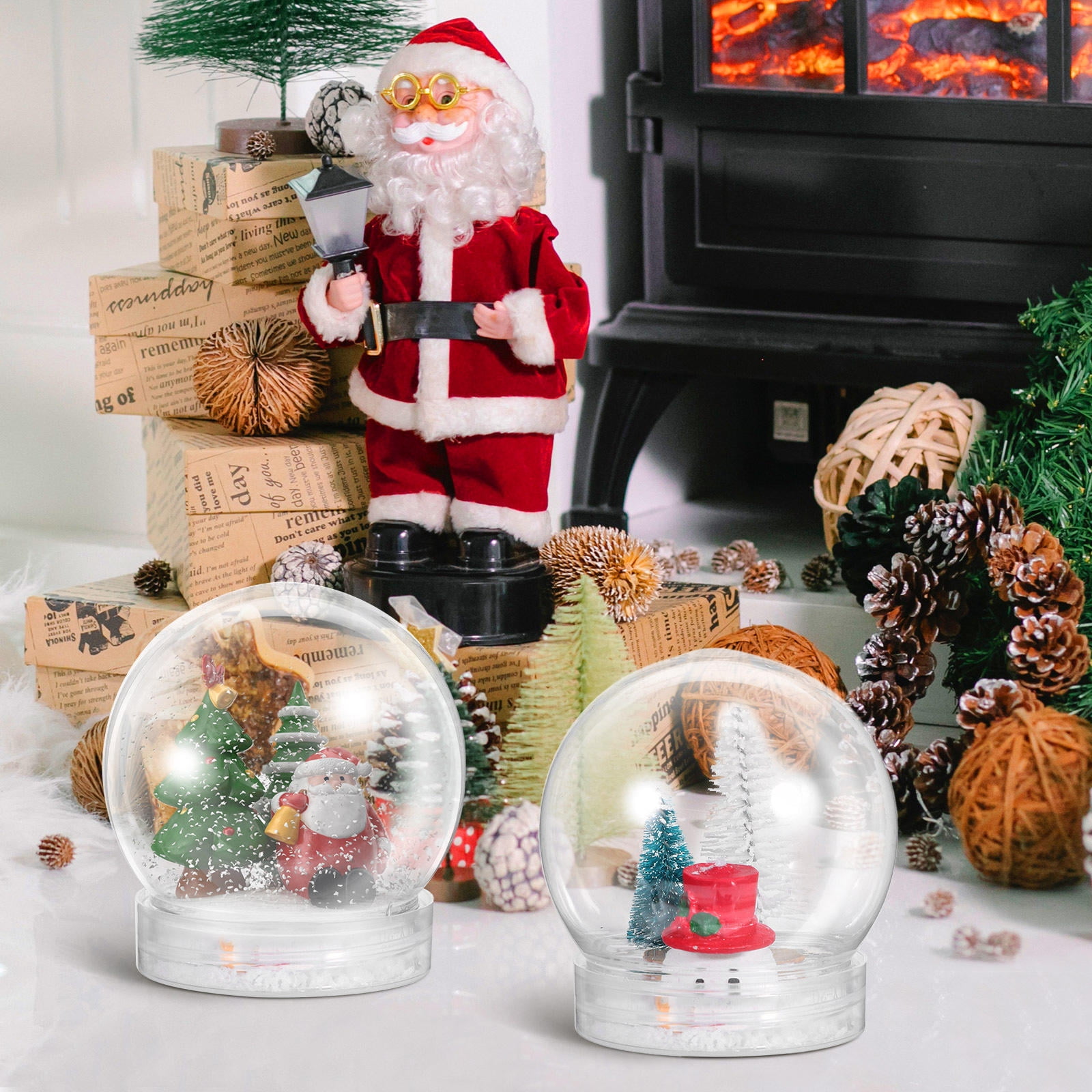 Snow Transaparant IBASETOY Clear Plastic Snow Globe Kit for DIY Use Transparent Craft ...