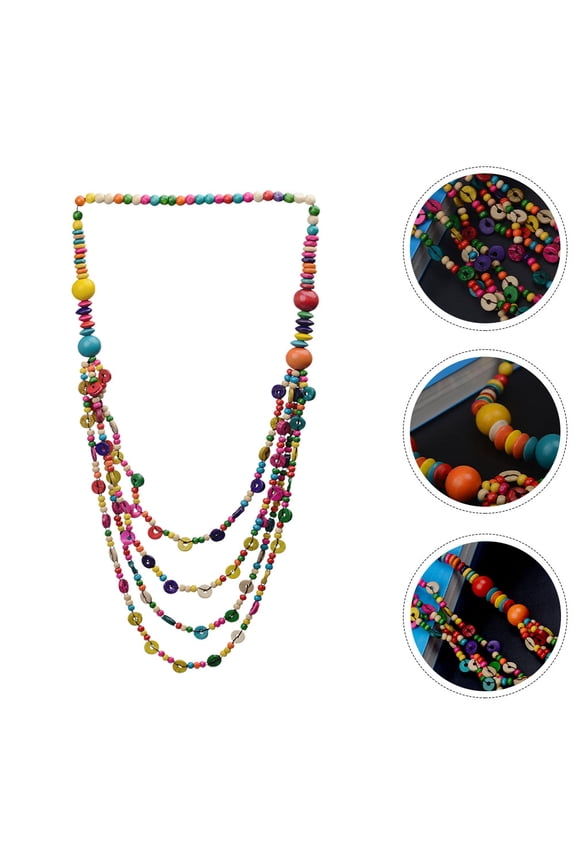 Colorful Layered Coconut Shell Beaded Necklace For African Statement Jewelry For Dresses And Casual Outfits