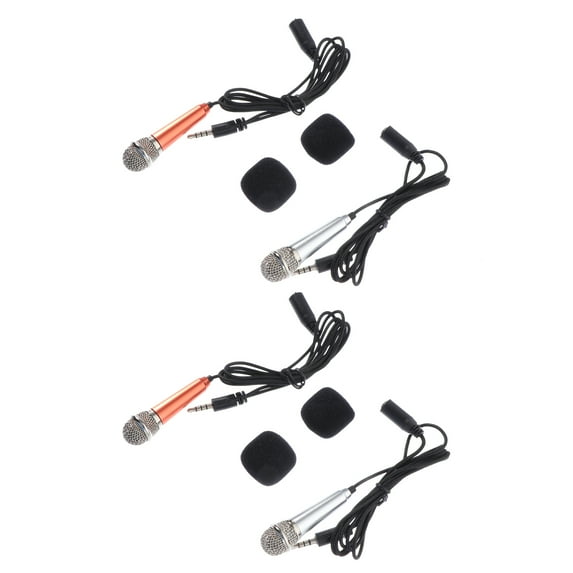 IBASETOY 4Pcs Portable Microphones for Singing Compatible with Phone and K Song Software Assorted Color