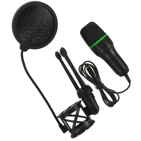 IBASETOY Condenser Microphone for Computer Use with Noise Reduction Features and Complete Setup Black
