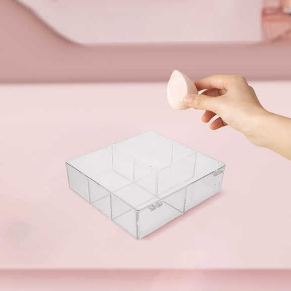 IBASETOY Clear Cosmetic Storage Box for Skincare and Makeup Accessories with Portable Design