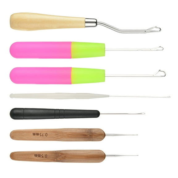 IBASETOY Crochet Hook For Hair Locs Hair Extension Repair Tools For Women 7Pcs Assorted Color Plastic