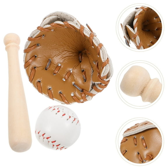 IBASETOY Creative ABS Mini Baseball Toy for Decoration Khaki Color Realistic Design 1 Set