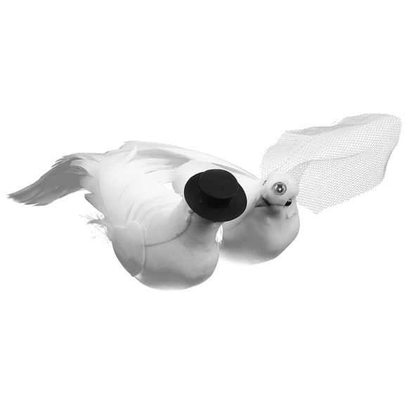 IBASETOY Creative Artificial Doves for Decoration White Foams Couple Add Fun to Life 1 Pair