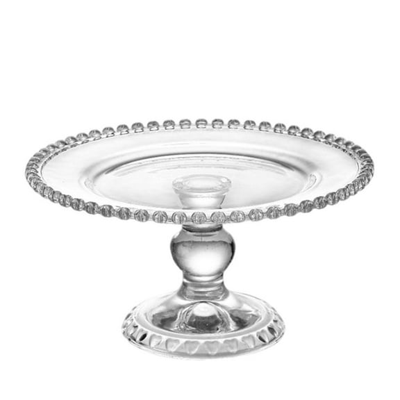 IBASETOY Crystal Glass Fruit Plate Round Serving Platter For Snacks Chips Candy Salads