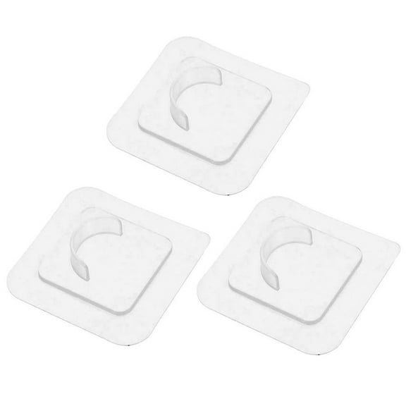 IBASETOY 3Pcs Shower Rod Holder Mounts Transparent Adhesive Curtain Rod Fixing Hooks for Home