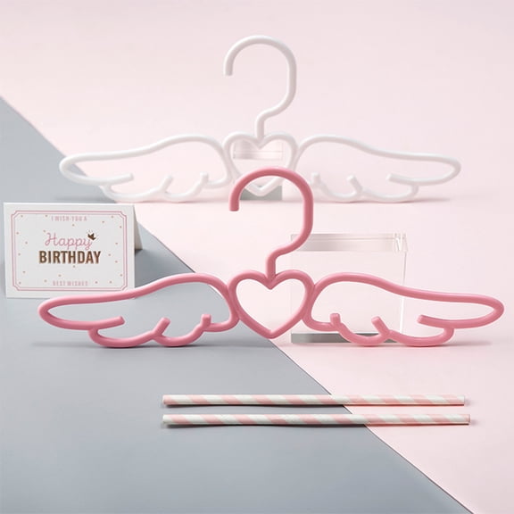 IBASETOY Cute Little Kids Hangers Plastic Non Slip Wing Shape Space Saving 1Set