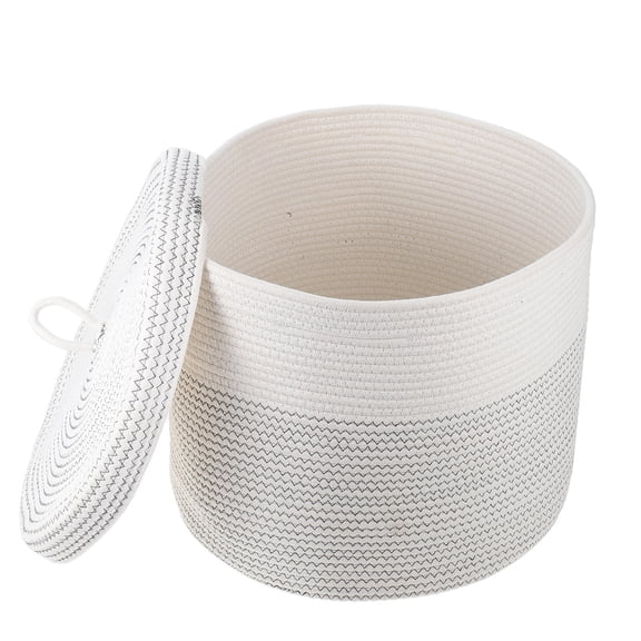 IBASETOY Cylindrical Clothes Storage Basket Bedroom Cotton Rope 1Pcs