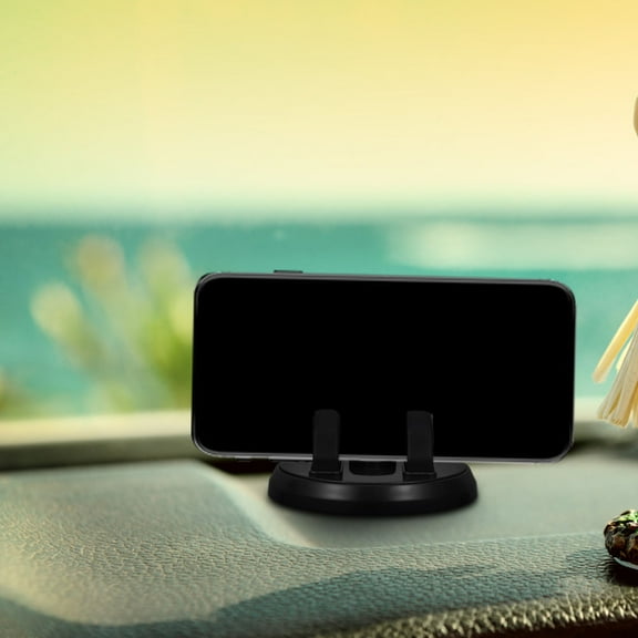 IBASETOY Dash Phone Holder Cell Phone Car Mount Multifunctional Navigation Support Silicone Black 1Set