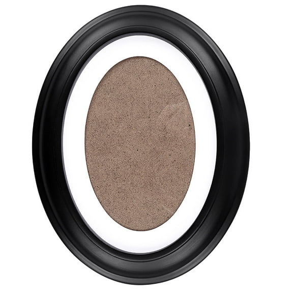 IBASETOY Decorative Picture Frames Black Plastic Oval Wall Hanging for Family 1Pack