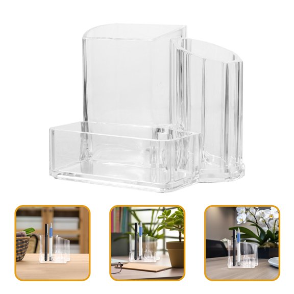 IBASETOY Transparent Acrylic Pen Organizer and Makeup Brush Holder for Office and Home