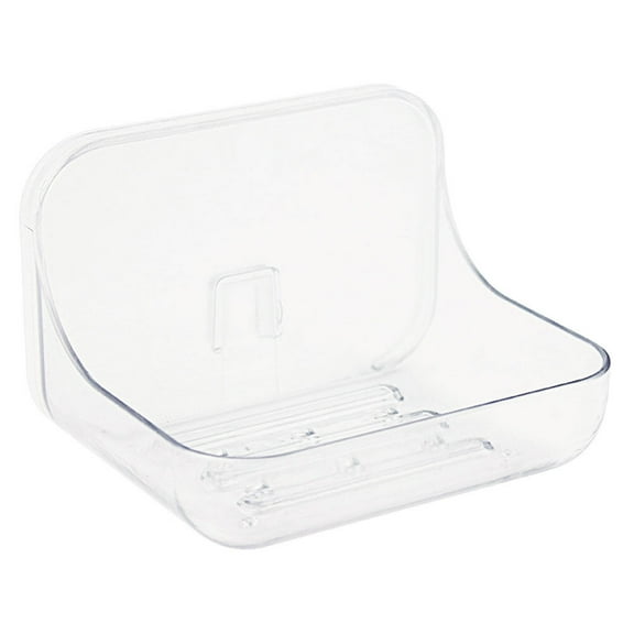 IBASETOY Transparent Acrylic Soap Dish Holder Wall Mount Soap Storage Box with Draining Tray