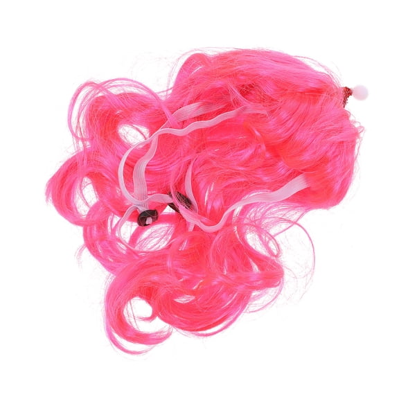 IBASETOY Dog Fake Hair with Pink Woolen Yarn Prevent Falling Off 1Set
