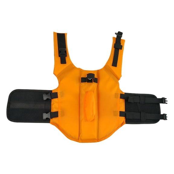 IBASETOY Durable Orange Pet Life Vest with Shark Fin and Double Protection Buckle