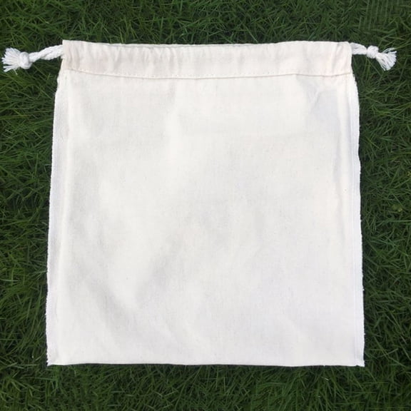 IBASETOY 4Pcs Beige Drawstring Storage Bag for Household Use Eco Friendly Flour and Rice Pouch