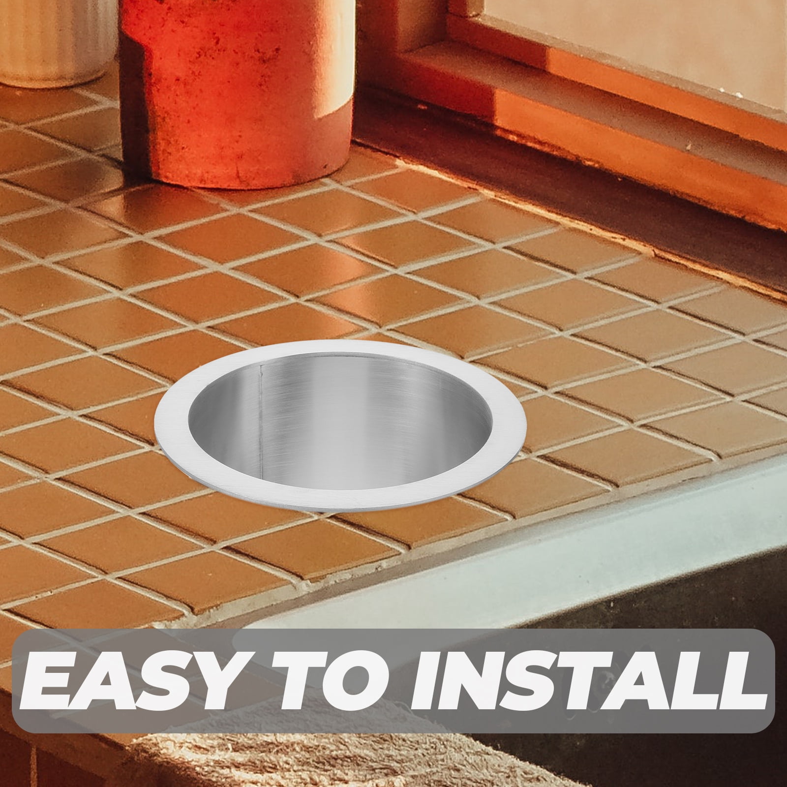 IBASETOY Drop-in Trash Chute,Drop-in Trash Chute Stainless Steel Round ...