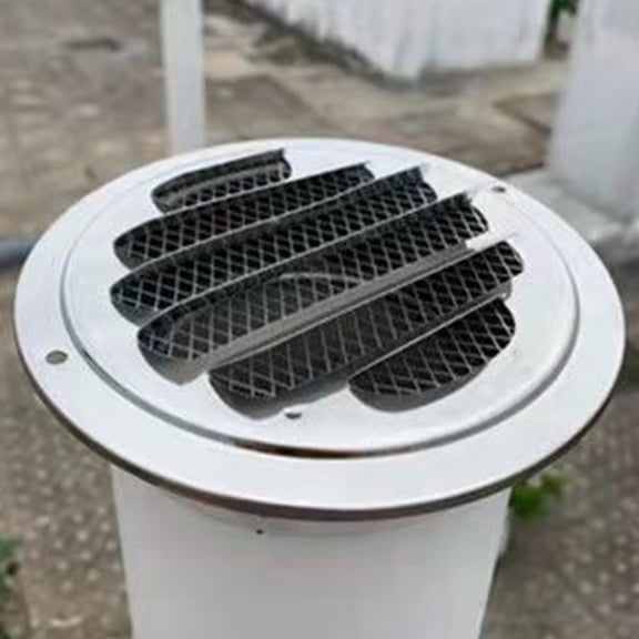 IBASETOY Exterior Ventilation Grill Air Vent Cover Silver 1Set for Laundry Room