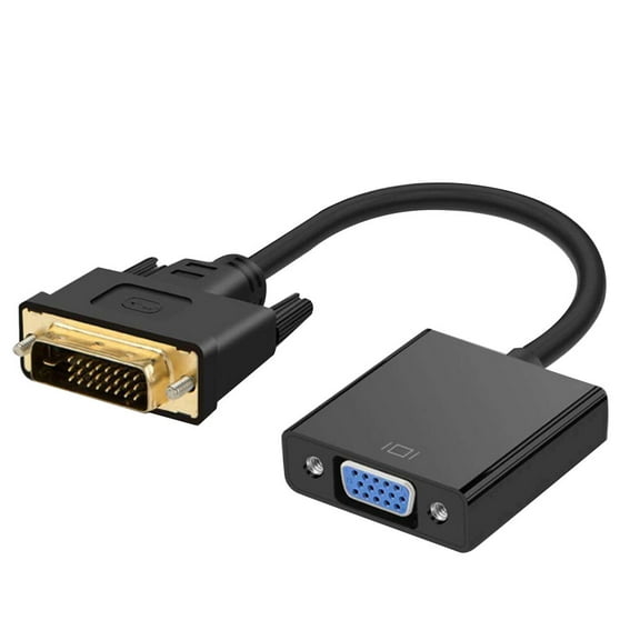 IBASETOY Dual Monitor Adapter DVI to VGA Adapter Cable Black Plug and Play for Home Theater 1Set