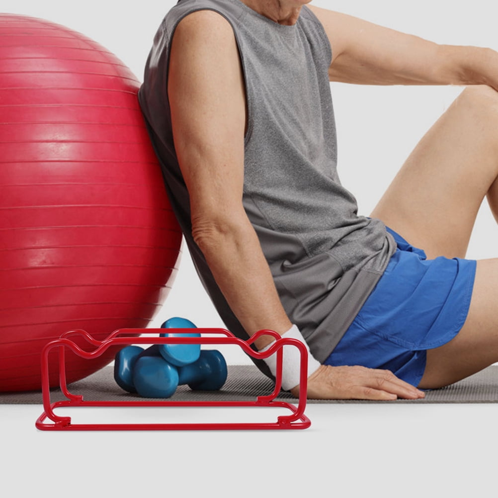IBASETOY Weight Holder Rack for Dumbbells in Red with Sturdy Structure and Space Saving Design