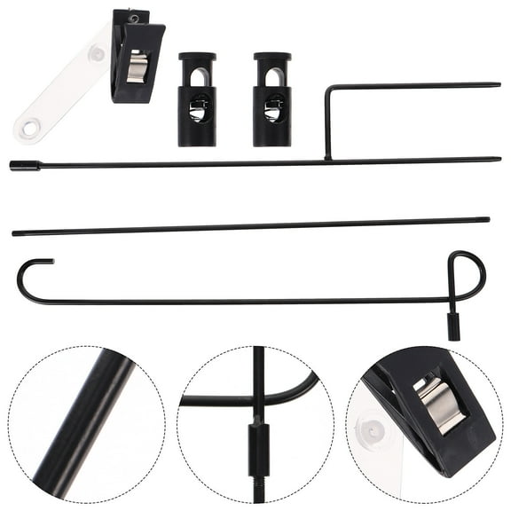 IBASETOY Flag Pole for Garden Premium Black Fe Garden Flag Frame for Holiday Decoration 1Pcs