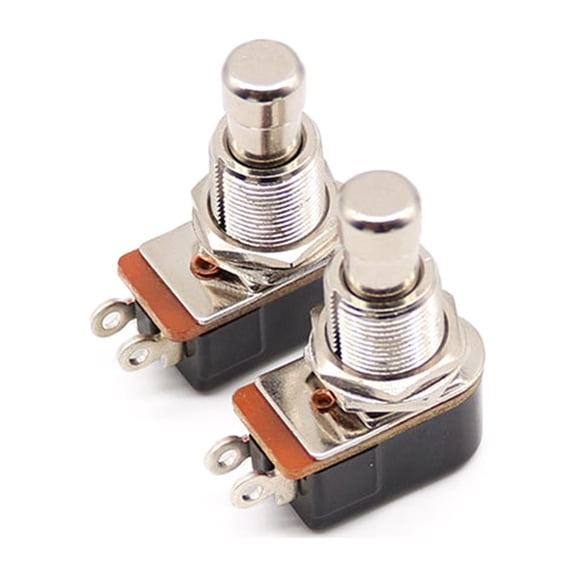 IBASETOY 5Pcs Multi Color Guitar Effects Foot Buttons Durable Metal 2 Pin Stomp Switch for Pedal Mods