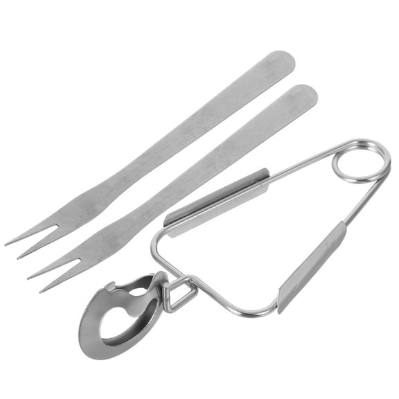IBASETOY Escargot Serving Set 1 Set Snail Tong Forks Stainless Steel For Home Use Silver