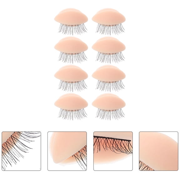IBASETOY Eyelash Extension Supplies Eyelash Practice Mold Skin-like Texture Training Tool 4 Pairs