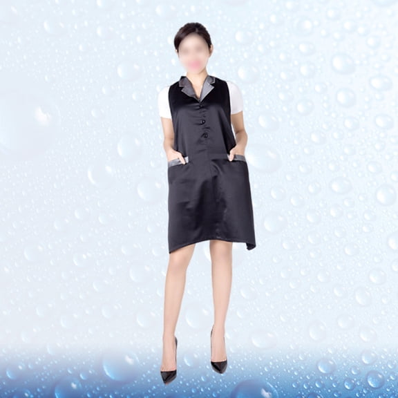 IBASETOY Grey Barbers Uniform Apron Comfortable Breathable Fabric with Button Design for Barbers