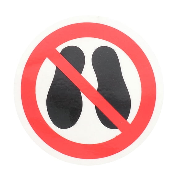 IBASETOY Red No Step Warning Sticker Durable Adhesive Safety Label for Flat Surfaces