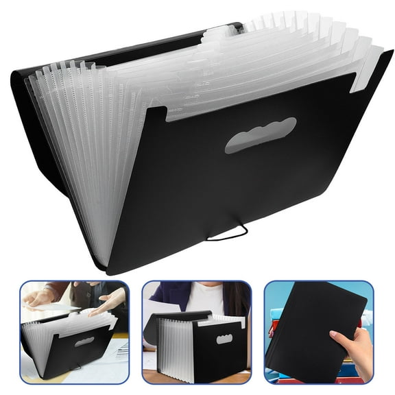 IBASETOY White Plastic Expanding File Folder for Office Papers and Document Organization