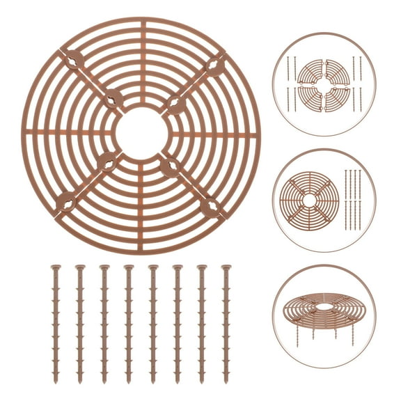 IBASETOY Flower Pot Grid Mat Flower Pot Mesh Pad Brown Plastic Corrosion Resistant 1Pack