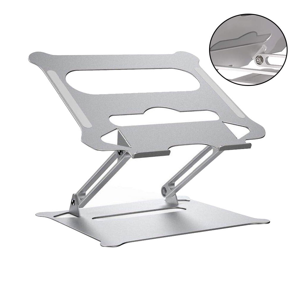 IBASETOY Foldable Laptop Stand Height Adjustable Notebook Pc Holder Portable Support For Home Office Use Silver