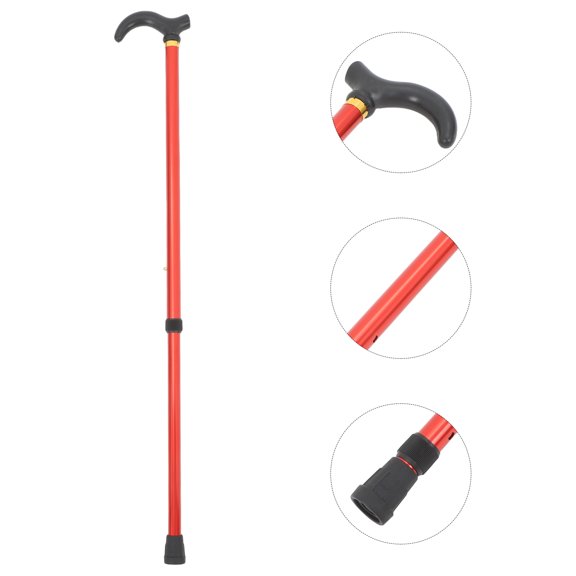 IBASETOY Folding Walking Sticks Red Aluminum Walking Cane 1Set for Seniors