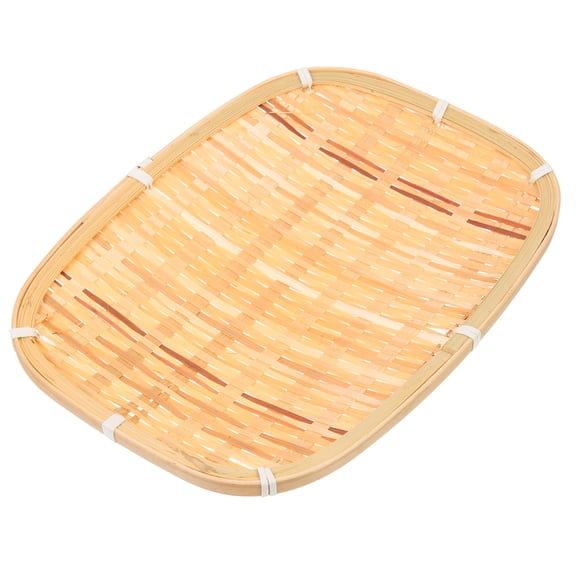 IBASETOY Bamboo Fruit Basket for Home Beige Natural Style with Workmanship 7 inch x 4 inch