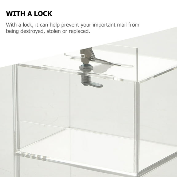 IBASETOY Clear Transparent Donation Box with Lock Acrylic Suggestion Box for Home and Fundraising