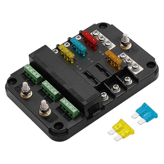 IBASETOY Automotive Fuse Block for Car with Pc Waterproof Cover and Nickel-Plated Terminals