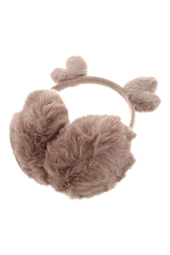 Fuzzy Ear Muffs Girls Ear Warmers Winter Accessory Khaki 1Pack