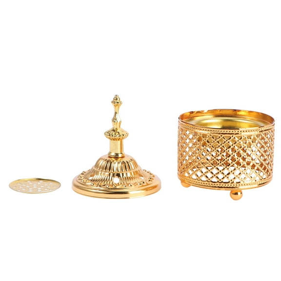 IBASETOY Golden Metal Incense Burner for Home Decor Middle Eastern Design Ideal for Meditation Room and Study