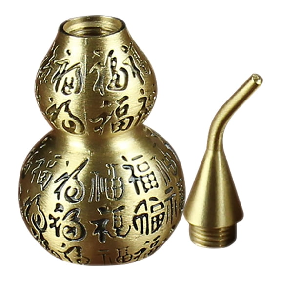 IBASETOY Copper Gourd Statue Decorative Metal Craft Figurine for Home Office Wealth Adornment