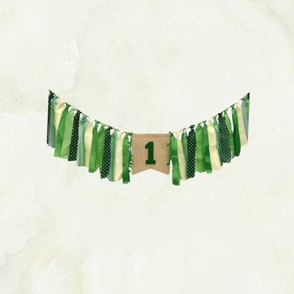 IBASETOY 1Set Green Dining Chair Banner Decorative Bunting Banner for Party Decoration with Fray Resistant Ribbons