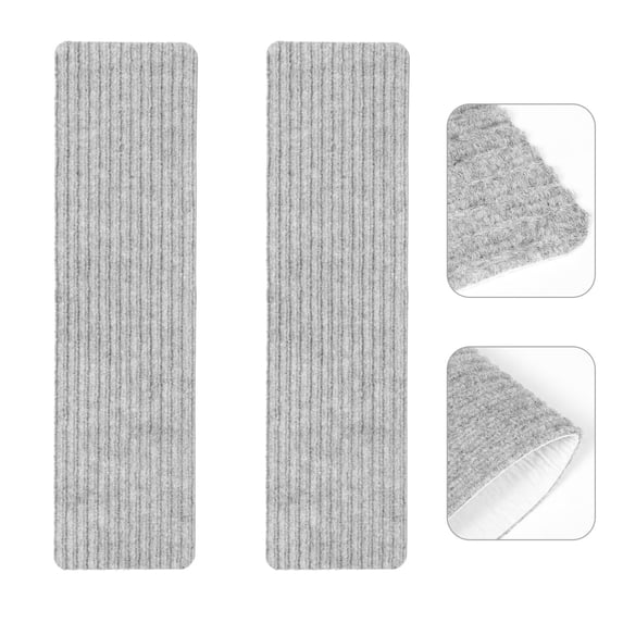 IBASETOY 2Pcs Non-slip Outdoor Stair Treads Grey Polyester Mute Sound for Home Use