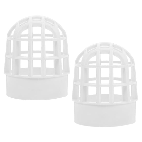 IBASETOY 2Pcs Durable PVC Rain Gutter Guard White Mesh Screen for Balcony and Roof Drain Pipes