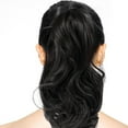 thumbnail image 1 of IBASETOY Claw Synthetic Hairpiece Black Clip in Ponytail Extension Soft Silky Fibers for Stylish Looks, 1 of 8