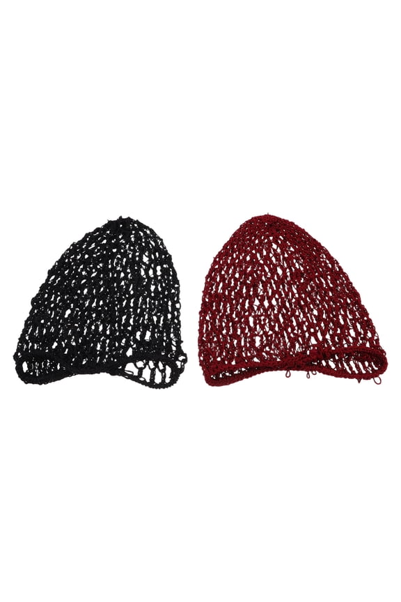 2Pcs Stretchy Hair Protector Sleeping Hat Mesh Net Cap Assorted Color Comfortable Fit