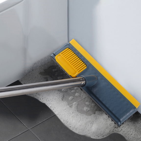 IBASETOY Yellow Floor Scrub Brush Telescopic Handle with Grout Cleaner and Deck Scraper for Home Use